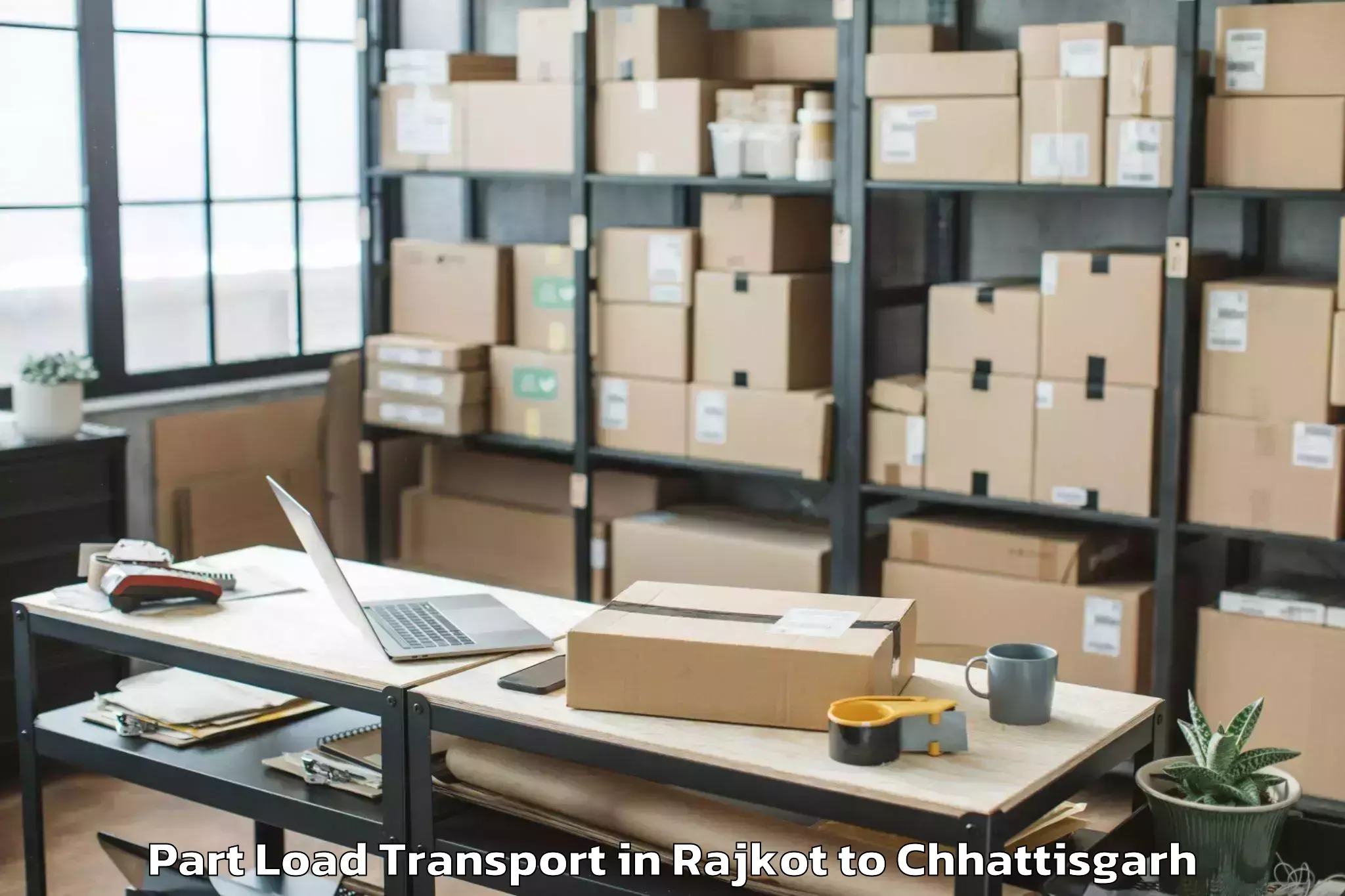 Get Rajkot to Akaltara Part Load Transport